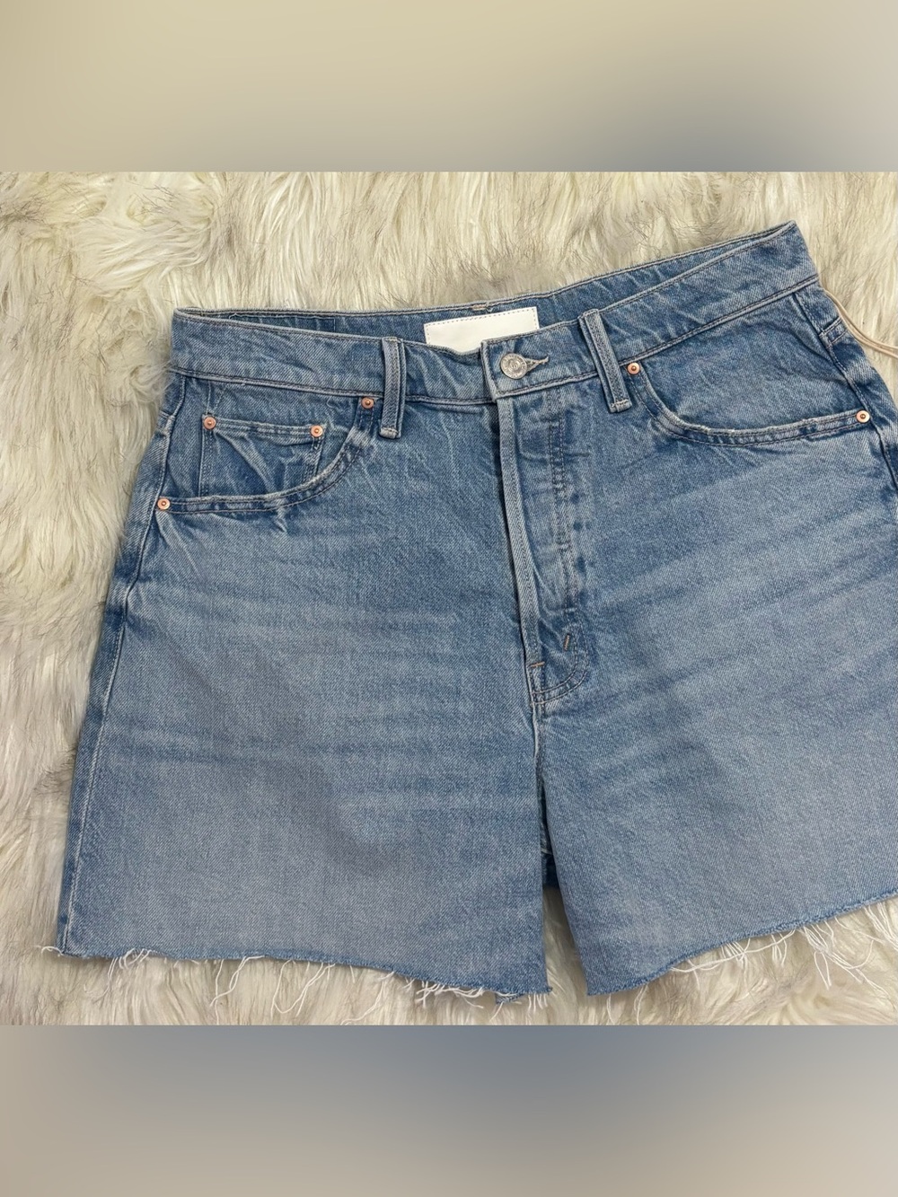 NWT MOTHER The Extra Mile Cutoff Short Head Rush Light Blue SZ 27 RV $238 - Picture 8 of 16